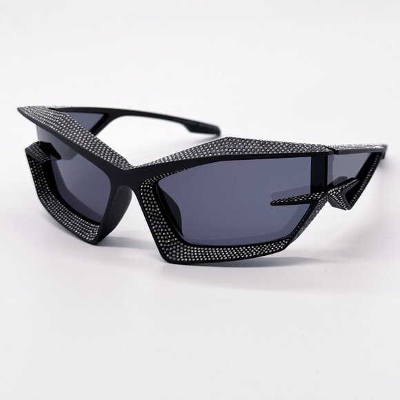 NEW GIVENCHY GV40082I 02A MATTE BLACK WITH STONES WOMEN SUNGLASSES GIVENCHY - Picture 4 of 12